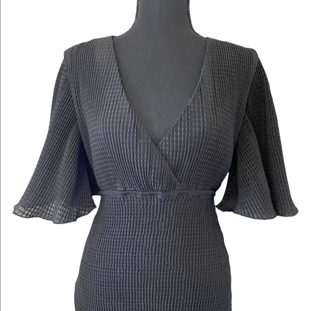 Revolve Keepsake Black Textured Ruffle Mini Dress - Picture 4 of 12